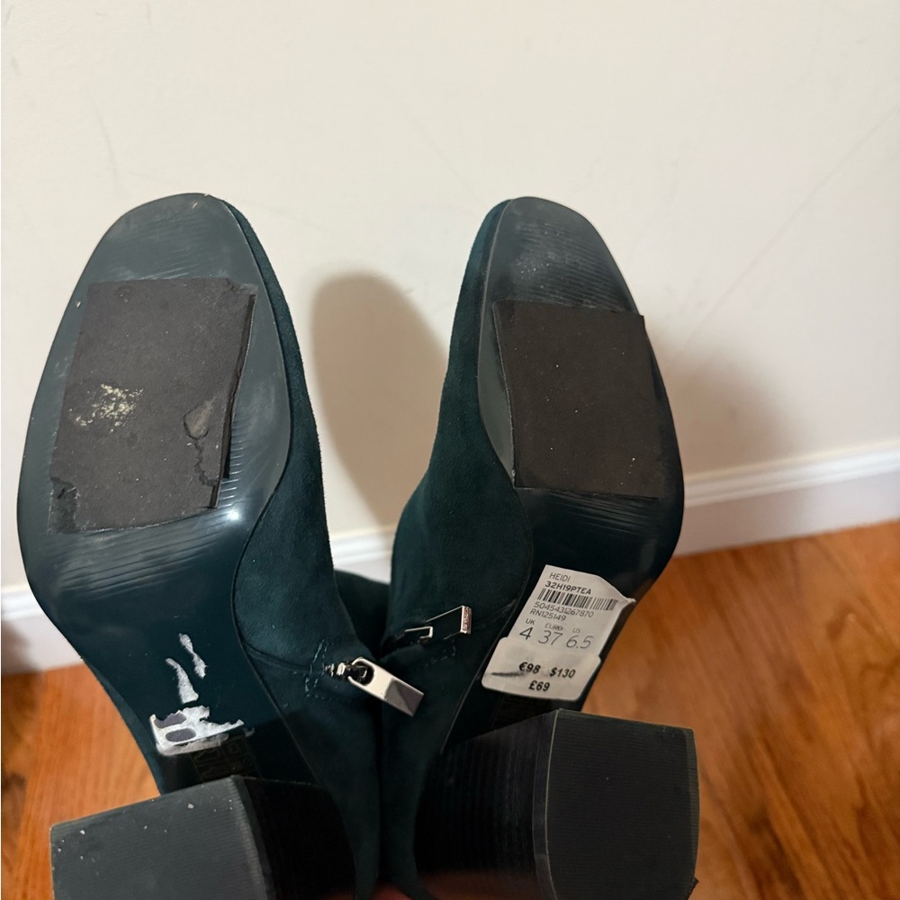 Topshop Dark Green Heeled Boots - Picture 5 of 5